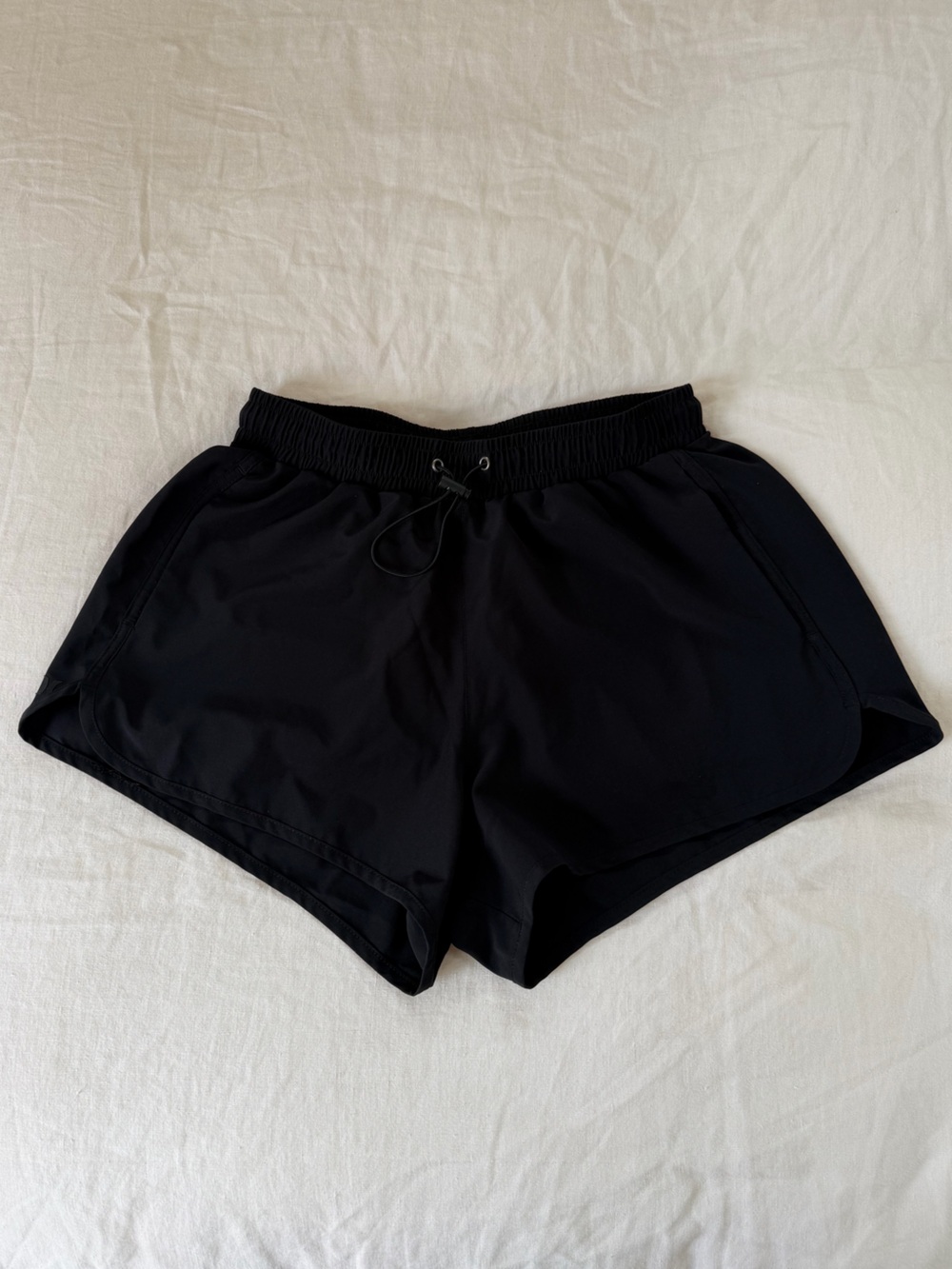 Women’s Black Swim Shorts with Elastic Waist
